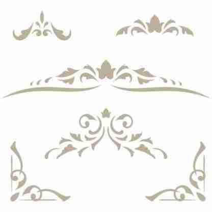 Stencil mini damask 38 - 24 x 24