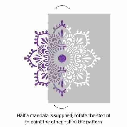 Eva Mandala Indian stencil - half design A4