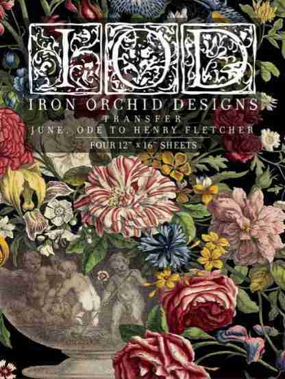 Iron Orchid Designs transfer June ( blok met 4 vellen)