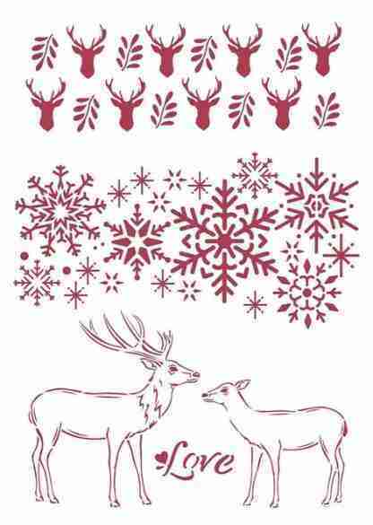 Stencil Winter tales love A4
