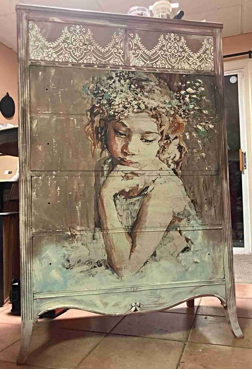 MINT by Michelle decoupage paper Pensive Girl Bij Cora