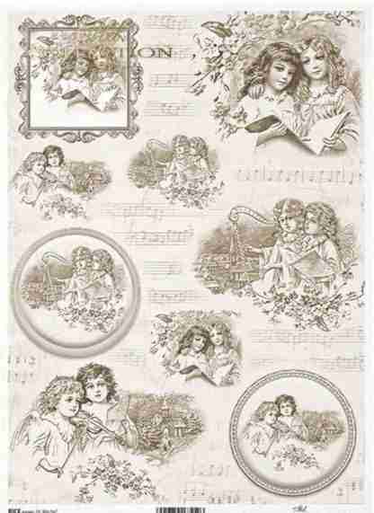 ITD Decoupage Rice paper Vintage Angels R2093 - A4