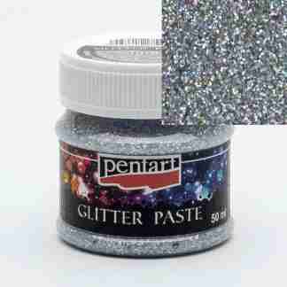 Pentart glitter paste fine Silver - 50 ml