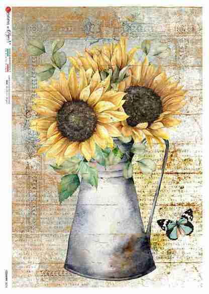 Paperdesigns decoupage Cou-0073 zonnebloemen A3