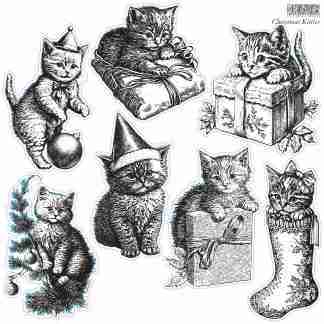 IOD kerst stempel Christmas Kitties - limited edition