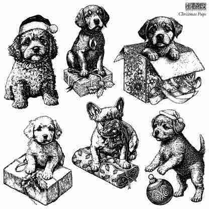 IOD kerst stempel Christmas Pups - limited edition