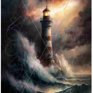 Dragonflycraft Rice paper Stormy Lighthouse 2