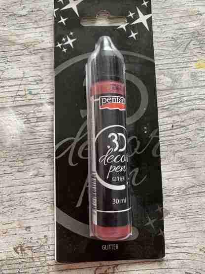 Pentart 3D decor pen glitter silvery rose 30 ml