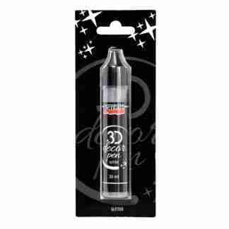 Pentart 3D decor pen glitter zilver 30 ml