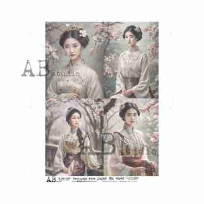 AB Studio decoupage rice paper A4 - ID-4642 Chinese dames