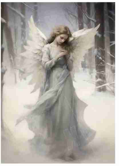 Dragonflycraft Rijst papier Winter angel 3