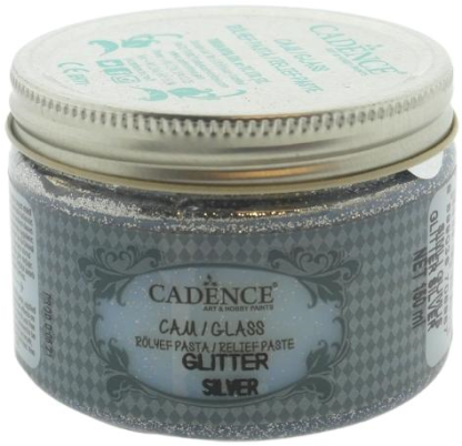 Cadence Glas Glitter Relief Pasta 150 ml zilver