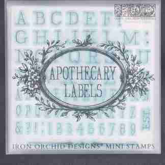 IOD mini stempel set Apothecary labels