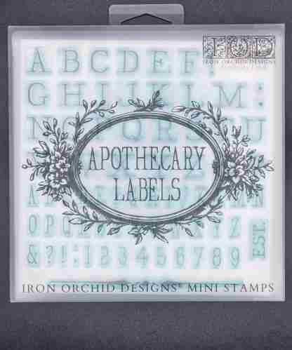 IOD mini stempel set Apothecary labels