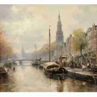 Dragonflycraft decoupage rijst papier old Amsterdam scene 1