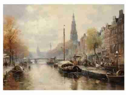 Dragonflycraft decoupage rijst papier old Amsterdam scene 1