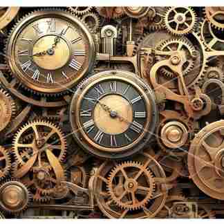 Dragonflycraft Rice paper clockwork background 1 A2 formaat