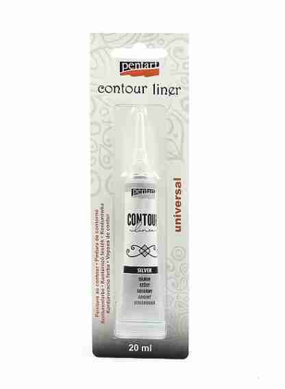 Pentart contour liner silver 20 ml