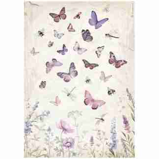 Stamperia Rice Paper A4 Lavender Butterfly