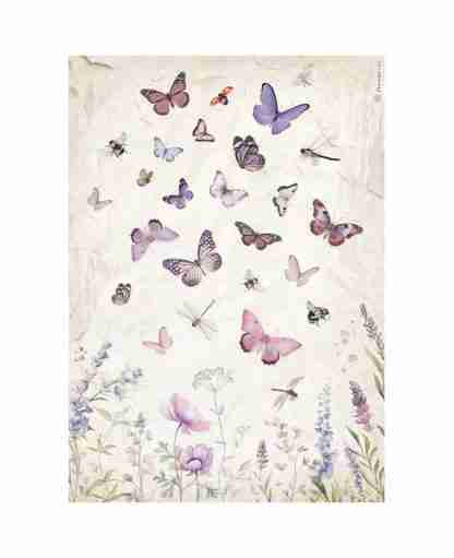 Stamperia Rice Paper A4 Lavender Butterfly