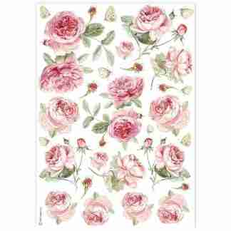 Stamperia Rice Paper English Roses Pattern A4