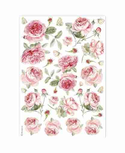 Stamperia Rice Paper English Roses Pattern A4