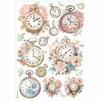 Stamperia Rice Paper Clocks A4