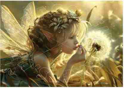 Dragonflycraft  Rice paper Dandelion fairy 2  A2