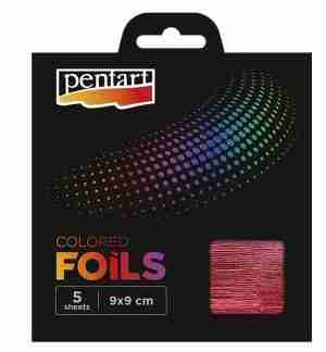 Pentart decor foils metallic red 9 x 9 cm 5 st.