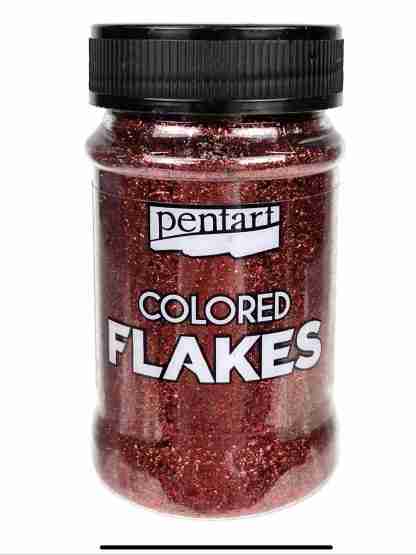 Pentart metal colored flakes red