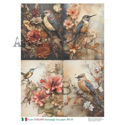 Decoupage rice paper Carte Italiano NO.96 vogels