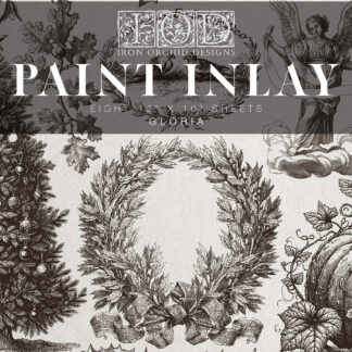 IOD kerst Paint Inlay Gloria - 8 vellen limited edition