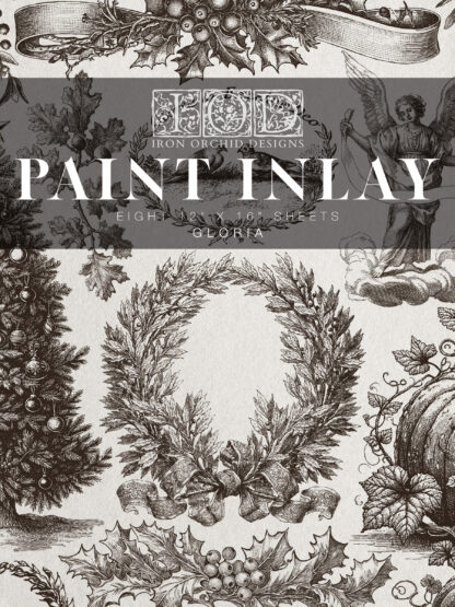 IOD kerst Paint Inlay Gloria - 8 vellen limited edition