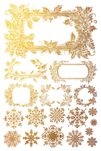 IOD kerst transfer blok Tinsel Foil ( 8 vellen) limited edition - Afbeelding 9