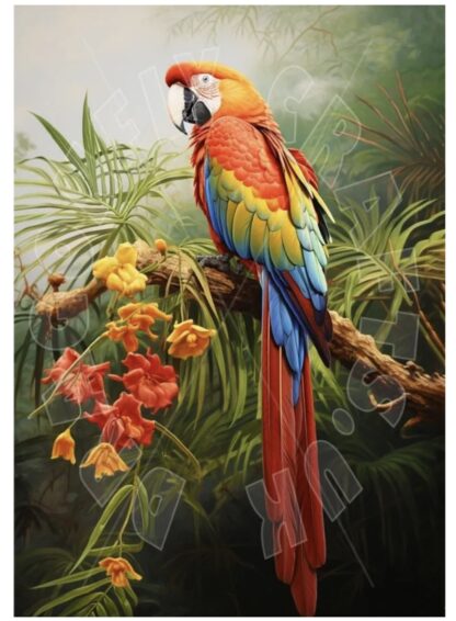 Dragonflycraft Rice paper Jungle Parrots 2