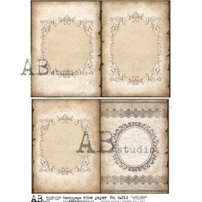 AB Studio decoupage rice paper A4 ID-6218 lijstjes