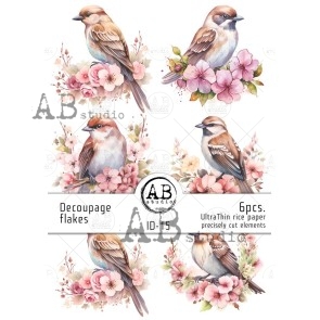 ABstudio Decoupage flakes ID-15 vogels