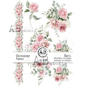 ABstudio Decoupage flakes ID-12 bloemen