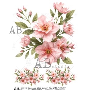 AB Studio bloemen decoupage rice paper A4 ID-6456