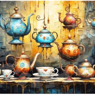 Dragonflycraft Rice paper Tea party background 1