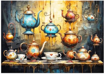 Dragonflycraft Rice paper Tea party background 1