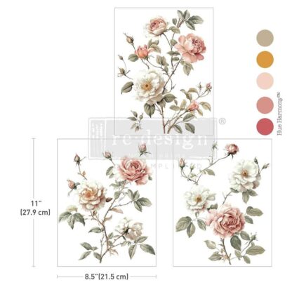 Re-Design Creamy Blush Blooms 8,5x11 Inch Middy Transfers