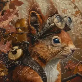 Dragonflycrafts decoupage papier Steampunk squirrel 1