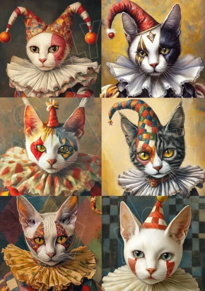 Dragonflycrafts decoupage paper Court jester multi