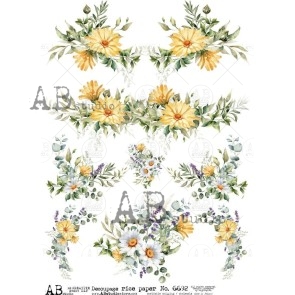 AB Studio bloemen decoupage rice paper A4 ID-6692