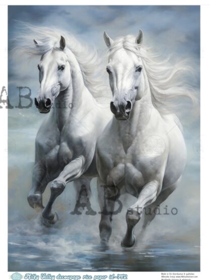 Decoupage rice paper A4 Milky Valley ID-752 paarden naar links