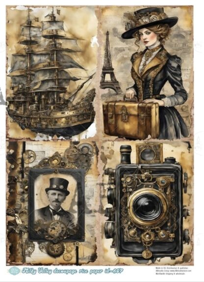 Decoupage rice paper A4 Milky Valley ID 607