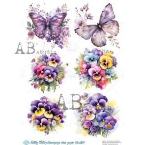 Decoupage rice paper A4 Milky Valley ID 677