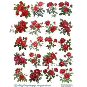 Decoupage rice paper A4 Milky Valley ID 659 rozen
