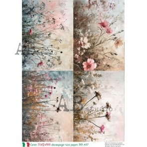 Decoupage bloemen rice paper Carte Italiano NO.497